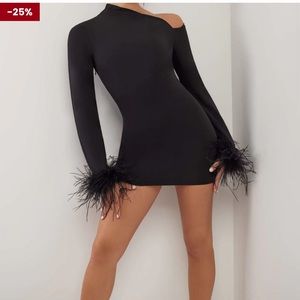 Black Heiress Beverly Hills Black Asymetric Dress